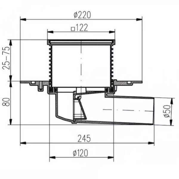 Трап D50 Универсальный DN50 MCH C381A