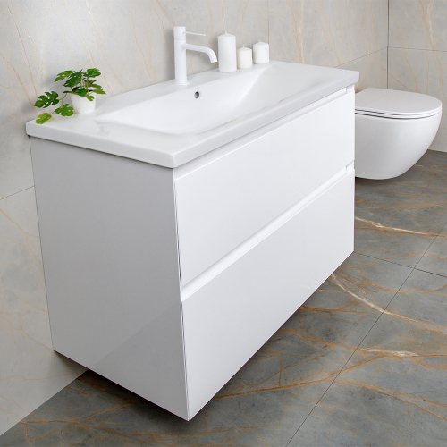 Тумба с раковиной AVS Гармония 80 белая (раковина 01 белая глянцевая)