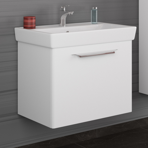 Тумба 700 1ящ + Раковина Q70 Белый мат Lande DIBORG