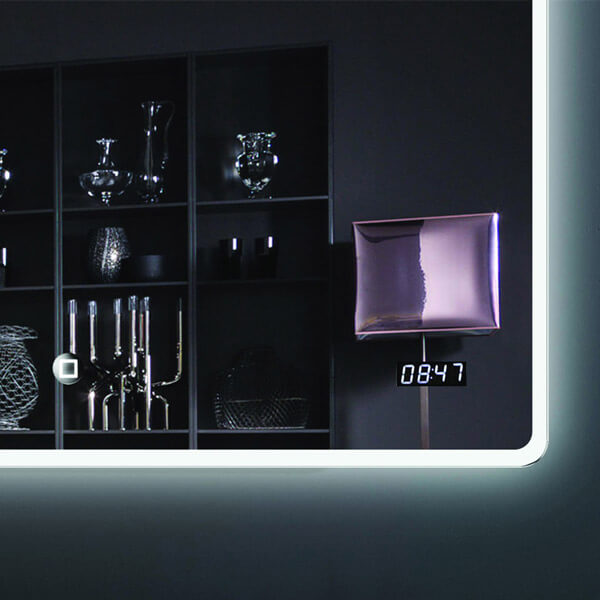 Зеркало 800х600 Led антизапотевание часы Esbano ES-2073RDS