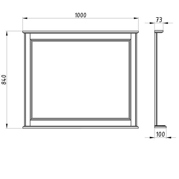 Зеркало 1000 Белый патина/серебро Венеция ASB