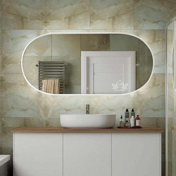 Зеркало 700x1200 Bari Art&Max AM-Bar-700-1100-DS-F-White