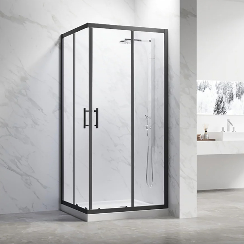 Душевой уголок Veconi Rovigo RV-27B 80х80 профиль черный матовый, стекло прозрачное Душевой уголок Veconi Rovigo RV-27B 80х80 профиль черный матовый, стекло прозрачное