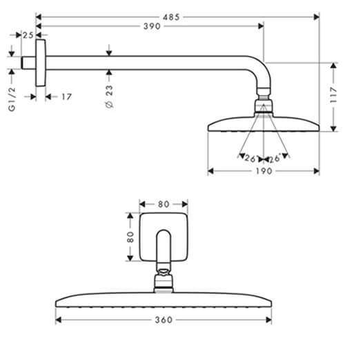 Верхний душ Raindance E Air Hansgrohe 27376000