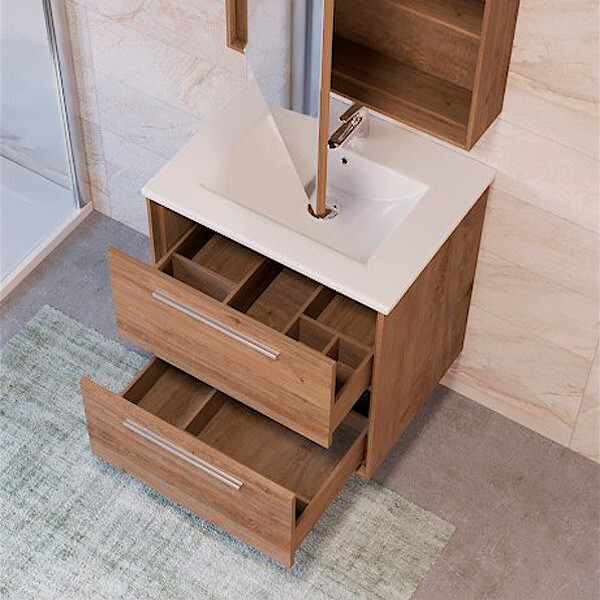 Тумба с раковиной 60 подвесная Frame RAVAL Fra.01.60/P/DT+QDR60SLWB01