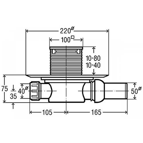 Трап Viega 583217 10х10