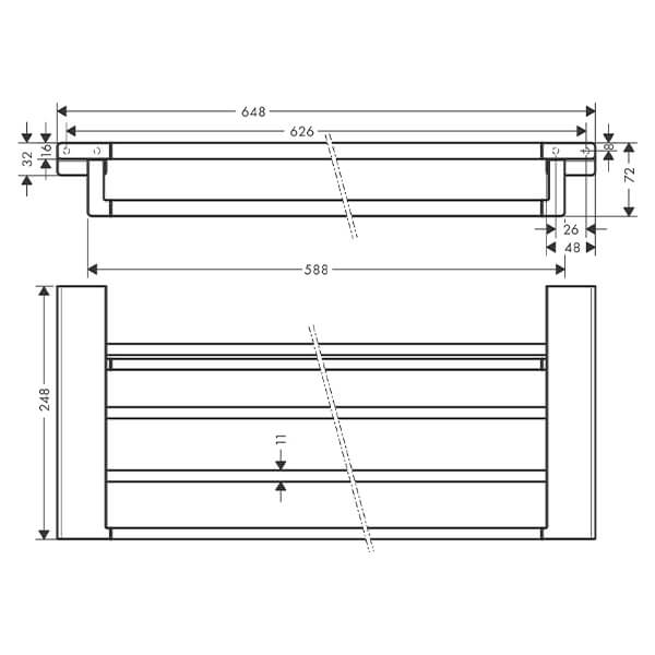 Полка для полотенец с держателем Hansgrohe черный матовый 41751670