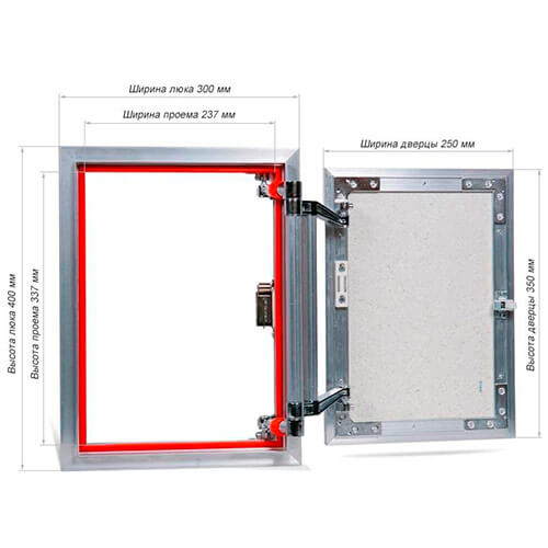 Люк под плитку 300х400 Евроформат Практика АТР 30-40