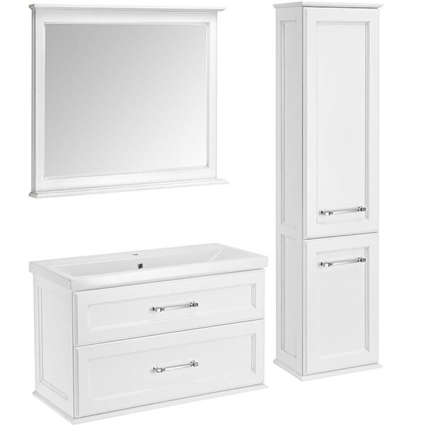 Зеркало 1000 Белый патина/серебро Венеция ASB