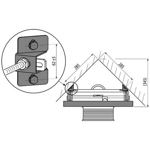 Крепеж-адаптер угловой для инсталяций Alcaplast M918