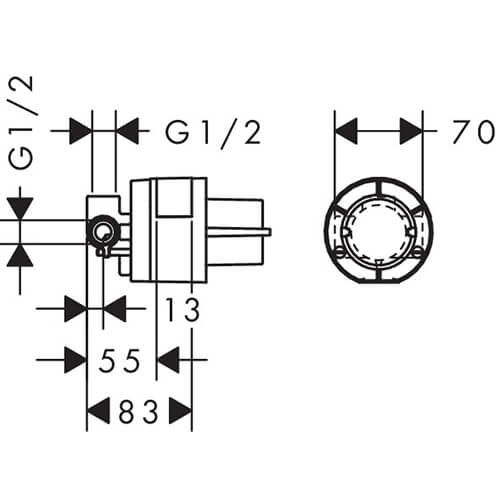 Скрытая часть смесителя для душа Hansgrohe 13620180 Скрытая часть смесителя для душа Hansgrohe 13620180