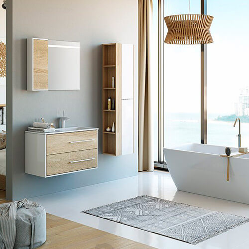 Тумба с раковиной 90 подвесная Miami Aqwella Mai.01.09/R