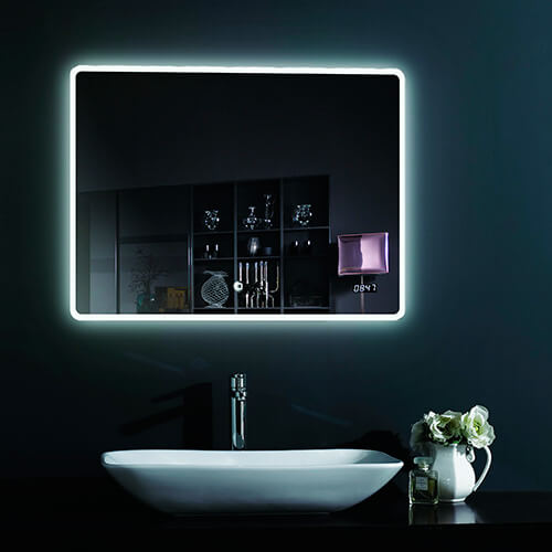 Зеркало 800х600 Led антизапотевание часы Esbano ES-2073RDS