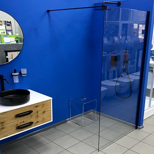 Душевая перегородка AVS Walk In 120 профиль черный, стекло прозрачное