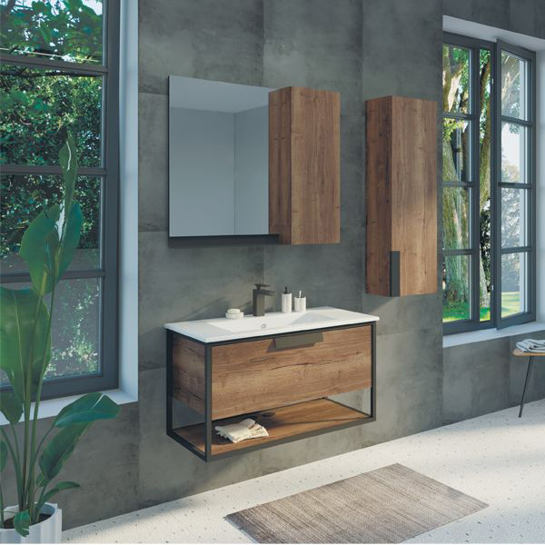 Тумба с раковиной Comforty Бонн 00-00003466 темный дуб