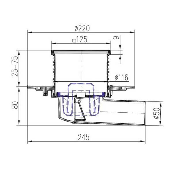 Трап DN50 MCH 381AC