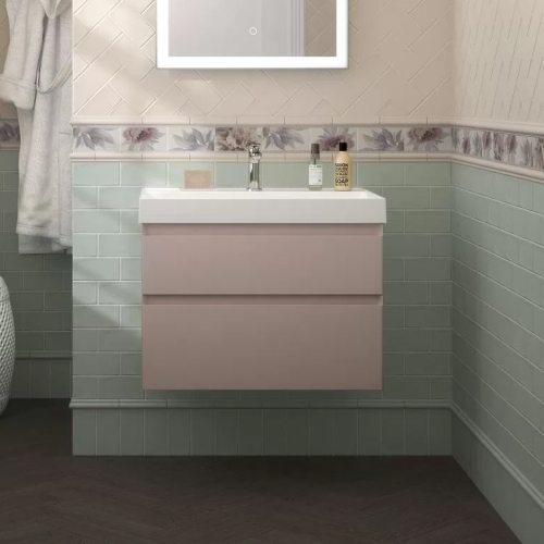 Тумба 700 2ящ + Раковина Мальва мат Cubo KERAMA MARAZZI