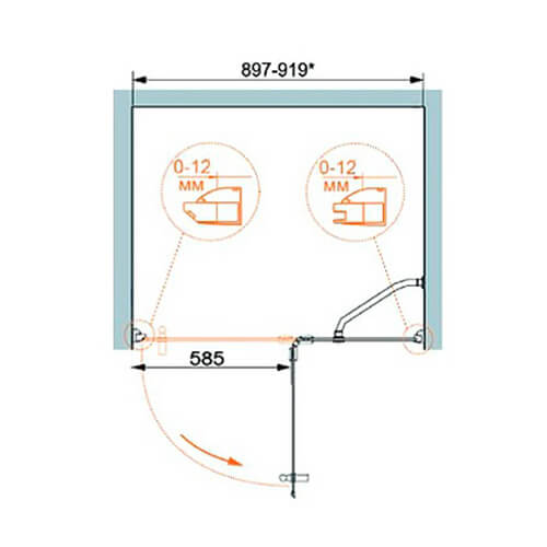 Душевая дверь в нишу Cezares Magic MAGIC-B-12-90-C-G-R 90 профиль золото, прозрачное стекло Душевая дверь в нишу Cezares Magic MAGIC-B-12-90-C-G-R 90 профиль золото, прозрачное стекло
