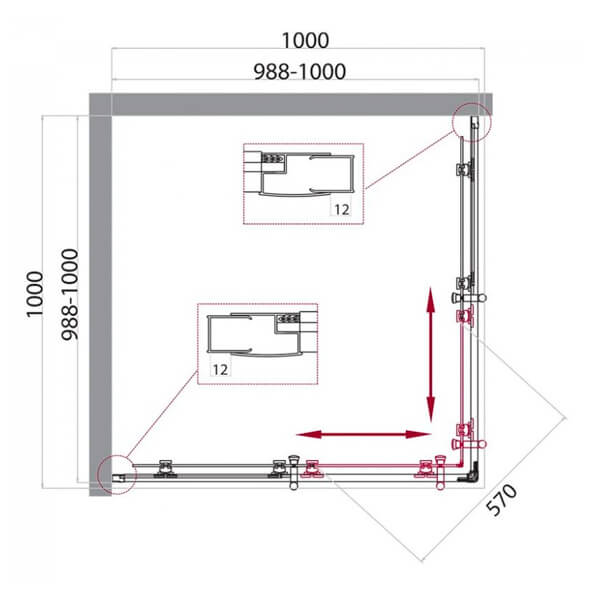 Душевой уголок BelBagno Uno UNO-195-A-2-100-C-Cr 100х100 профиль хром, прозрачное стекло Душевой уголок BelBagno Uno UNO-195-A-2-100-C-Cr 100х100 профиль хром, прозрачное стекло