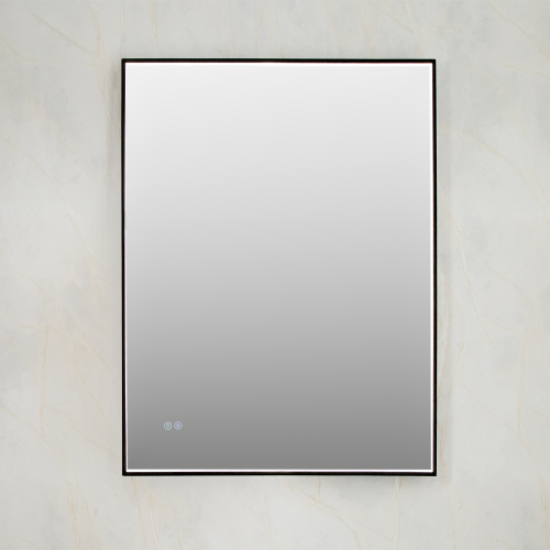 Зеркало с подсветкой AVS ZH 75x90 см, антипар, черное матовое