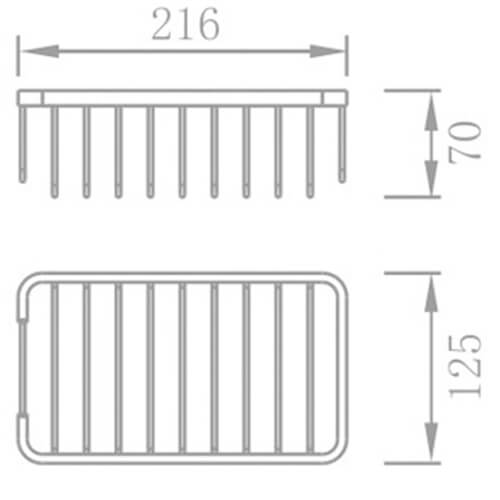 Полка AVS 881029 решетка 21,6 см, хром