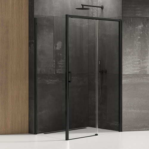 Душевой уголок New Trendy Prime Black 110х90 R профиль черный матовый, стекло прозрачное Душевой уголок New Trendy Prime Black 110х90 R профиль черный матовый, стекло прозрачное