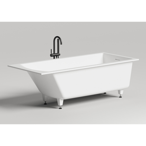 Ванна из искусственного камня Salini Cascata Kit S-Sense 180x80 белая матовая, с ножками и донным клапаном Ванна из искусственного камня Salini Cascata Kit S-Sense 180x80 белая матовая, с ножками и донным клапаном