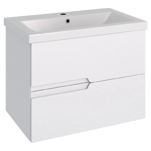 Тумба с раковиной RUNO Стокгольм Como 70 белая, подвесная