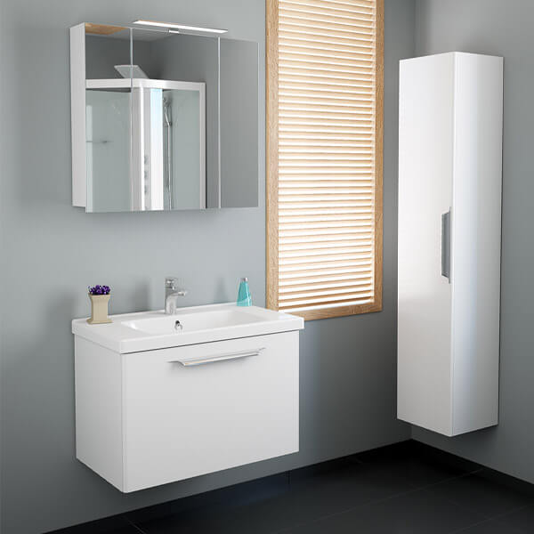 Тумба с раковиной 80 подвесная Lande DIBORG 775215+640207