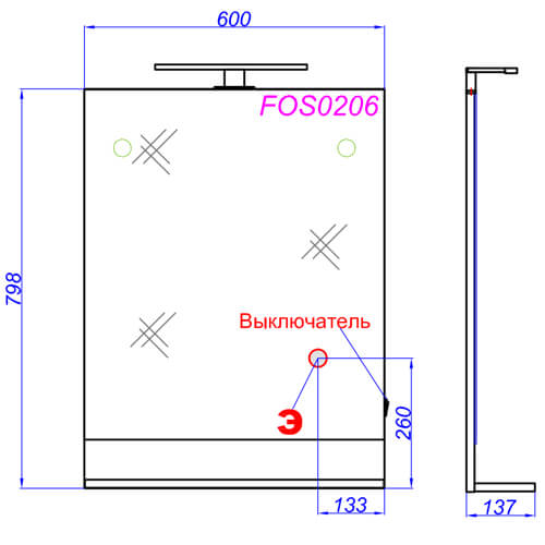 Зеркало 600х800 Foster Aqwella FOS0206DS
