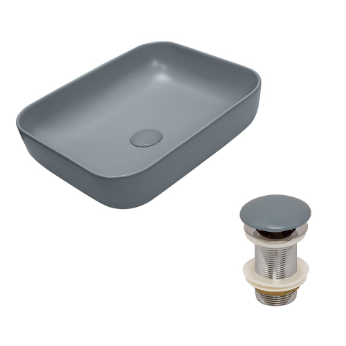 Раковина AVS Розали 50x39 голубая матовая с донным клапаном Раковина AVS Розали 50x39 голубая матовая с донным клапаном