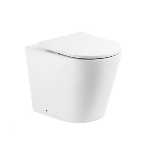 Унитаз приставной BelBagno Flay-r BB1003CBR+BB2031SC безободковый, белый