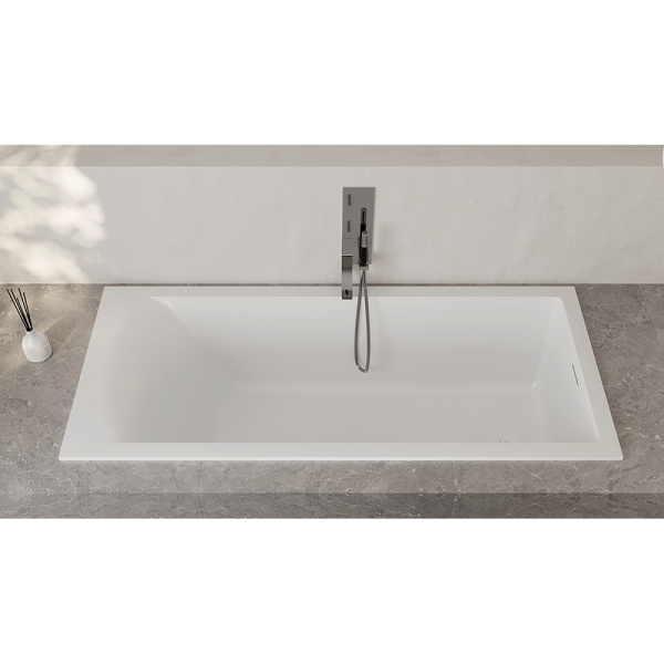 Ванна из искусственного камня Salini Cascata Kit S-Sense 180x80 белая матовая, с ножками и донным клапаном Ванна из искусственного камня Salini Cascata Kit S-Sense 180x80 белая матовая, с ножками и донным клапаном