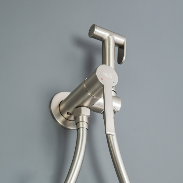 Гигиенический душ со смесителем AVS Elegant брашированный никель Гигиенический душ со смесителем AVS Elegant брашированный никель