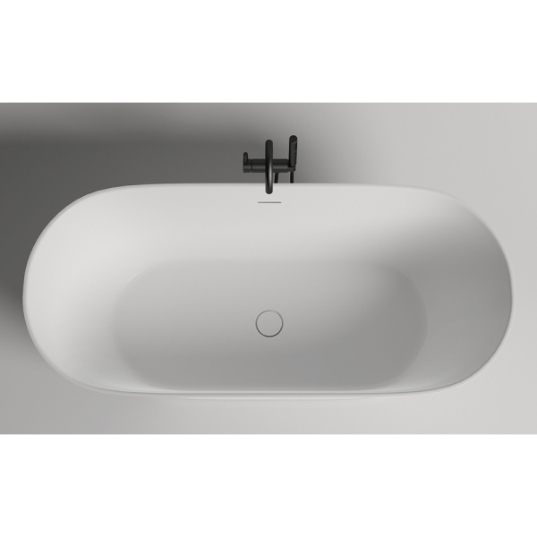 Ванна из искусственного камня Salini Mona S-Sense 180x80 белая с донным клапаном