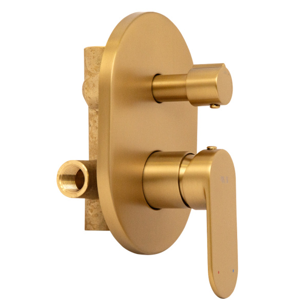 Смеситель для ванны и душа AVS Beauty с внутренней частью, брашированное золото