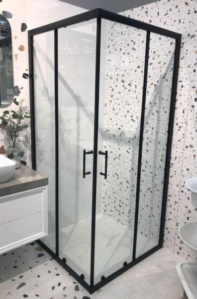 Душевой уголок Cezares Eco ECO-O-A-2-90-C-NERO 90x90 профиль черный, прозрачное стекло Душевой уголок Cezares Eco ECO-O-A-2-90-C-NERO 90x90 профиль черный, прозрачное стекло