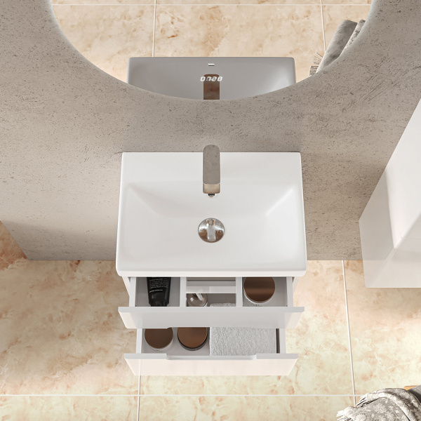 Тумба с раковиной RAVAL Moduo Slim 50 белая