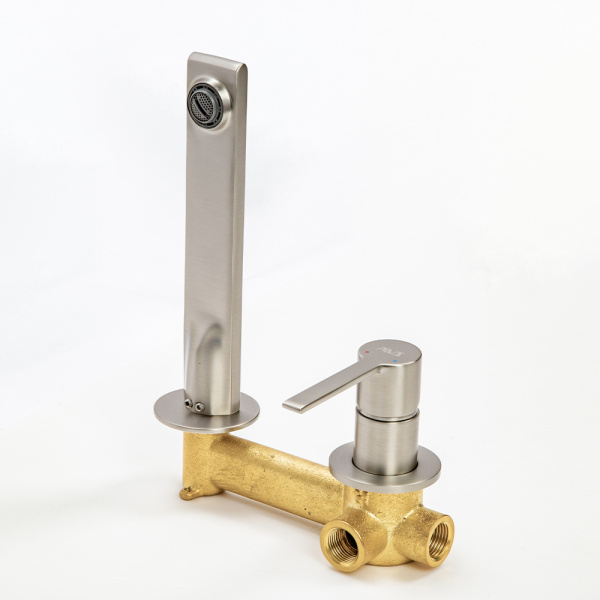 Смеситель для раковины AVS Elegant с внутренней частью, брашированный никель