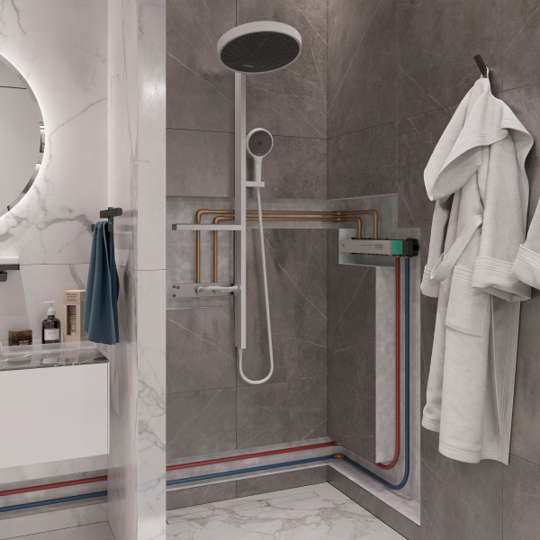 Душевая стойка Hansgrohe Rainfinity Showerpipe 26842700 белый матовый