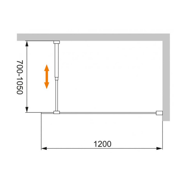 Душевая перегородка Cezares Liberta LIBERTA-L-1-120-C-NERO 120 профиль черный, прозрачное стекло