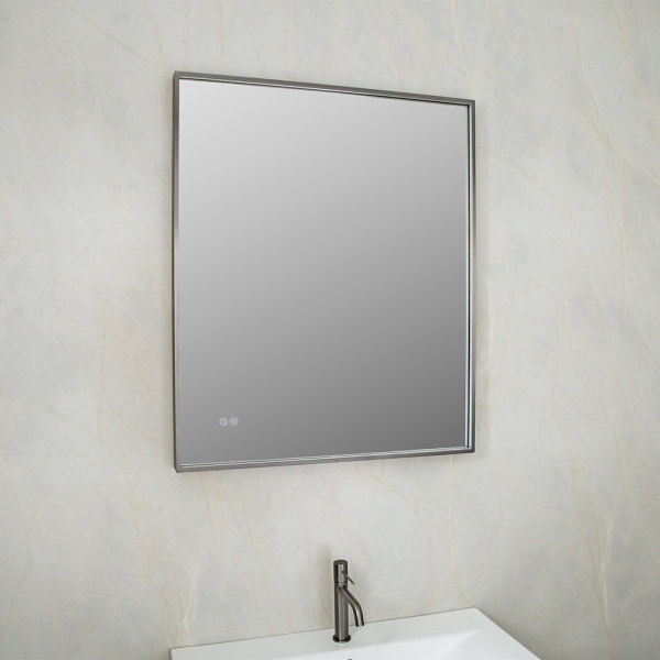 Зеркало с подсветкой AVS ZH 75x90 см, антипар, оружейная сталь