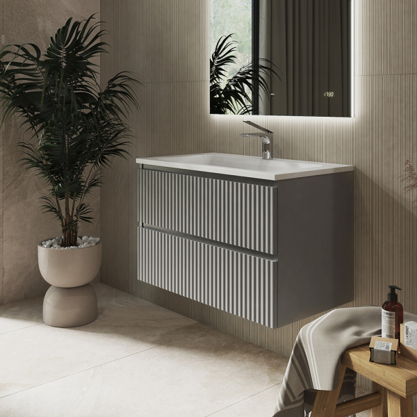 Тумба с раковиной RAVAL Coste 80 светло-серая