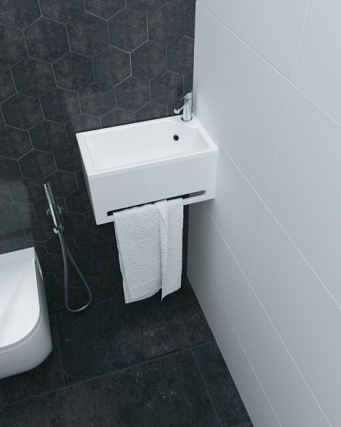 Панель с раковиной Marka One Tiny XS Mini 39x22 R белая