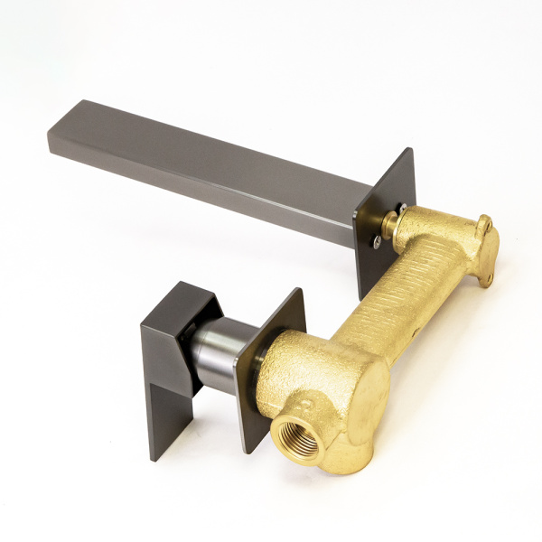 Смеситель для раковины AVS Cube с внутренней частью, оружейная сталь