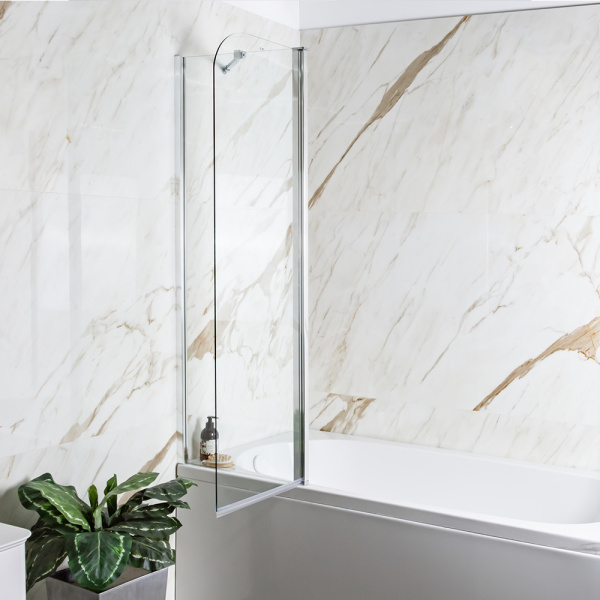 Шторка на ванну AVS Асти Дуо 100 левая профиль хром, стекло прозрачное