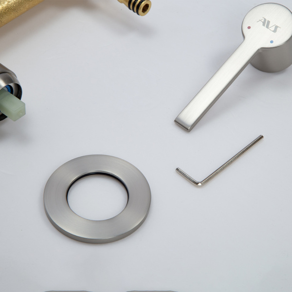 Смеситель для раковины AVS Elegant с внутренней частью, брашированный никель