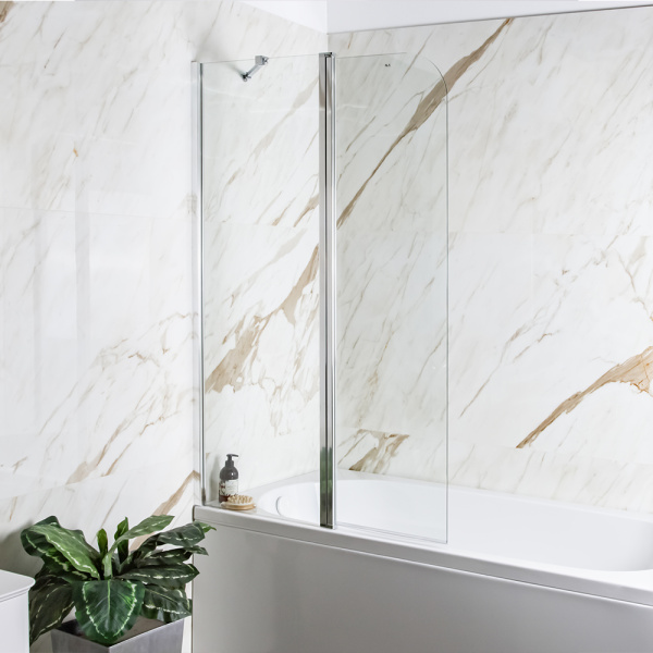 Шторка на ванну AVS Асти Дуо 100 левая профиль хром, стекло прозрачное