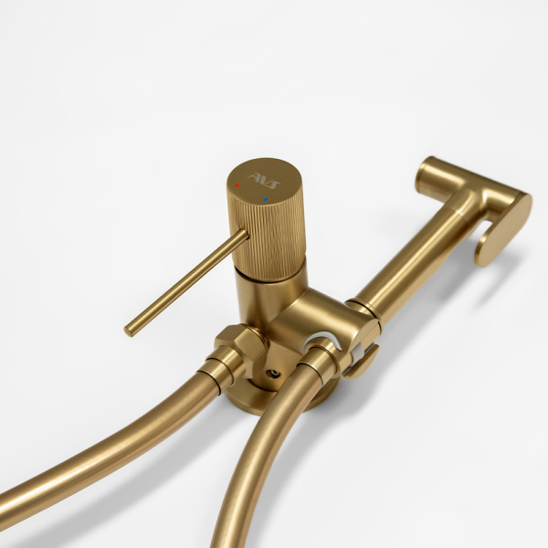 Гигиенический душ со смесителем AVS Pulse брашированное золото Гигиенический душ со смесителем AVS Pulse брашированное золото