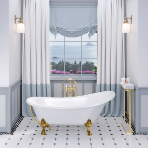 Ванна из искусственного камня Aqua de Marco Edelweiss 170x80 белая с ножками золото Ванна из искусственного камня Aqua de Marco Edelweiss 170x80 белая с ножками золото